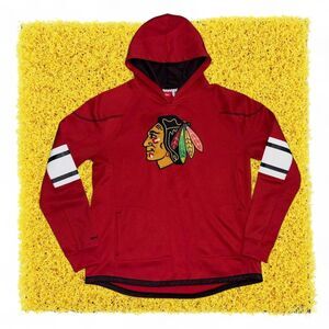 Reebok Men's Red and Burgundy Hoodie